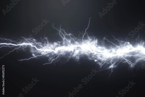 A single lightning bolt in black and white