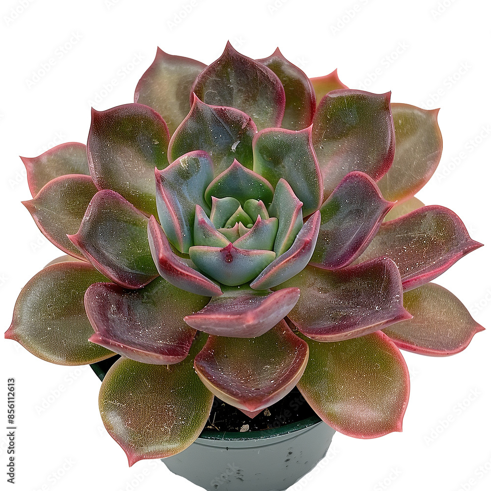 Echeveria plant with perfectly arranged rosette-shaped leaves in symmetrical pattern. Natural design concept - Ai Image