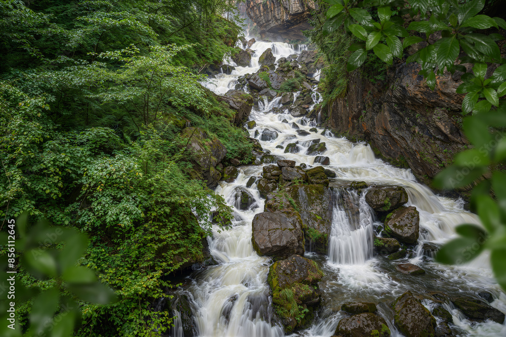 Obraz premium Waterfall in the nature of Switzerland