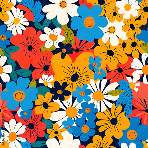 Wallpaper Mural Summer Vibrant Floral Background 08 - Tileable - Image 8 of 8 - 4.2MP Torontodigital.ca