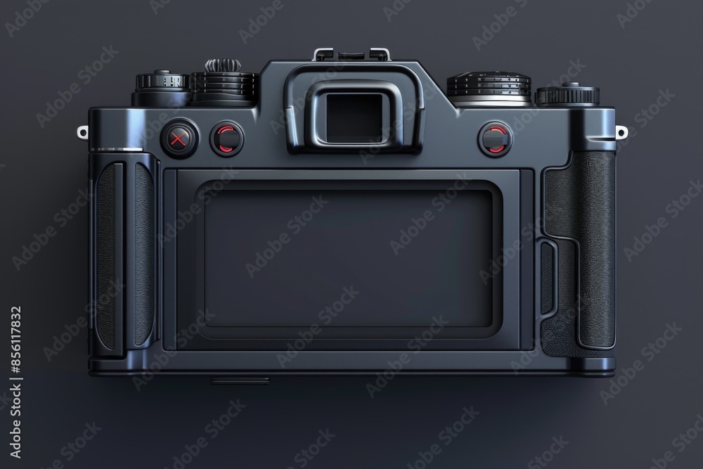 A digital camera with a blank screen on a dark background, suitable for use as a placeholder or in scenes where technology is involved A digital camera with a blank screen on a dark background, suitable for use as a placeholder or in scenes where technology is involved