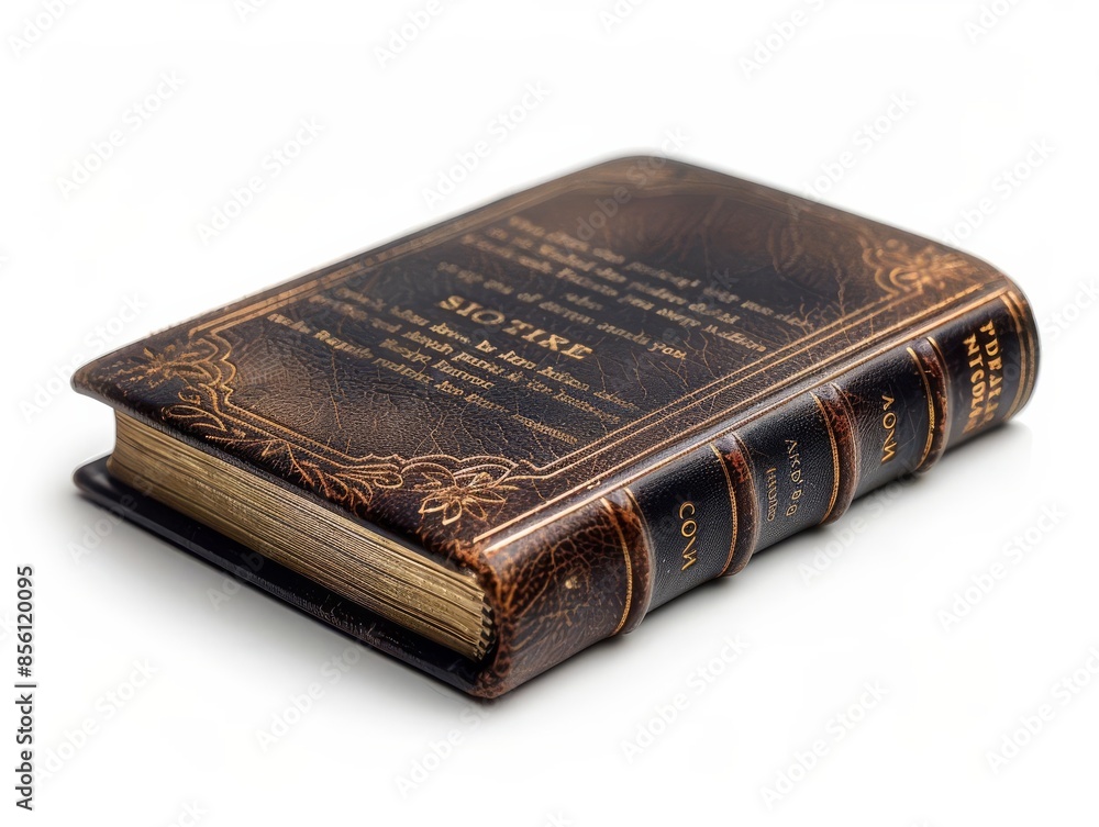 A library card and a book, realistic photo, clipping path, isolated on white background A library card and a book, realistic photo, clipping path, isolated on white background