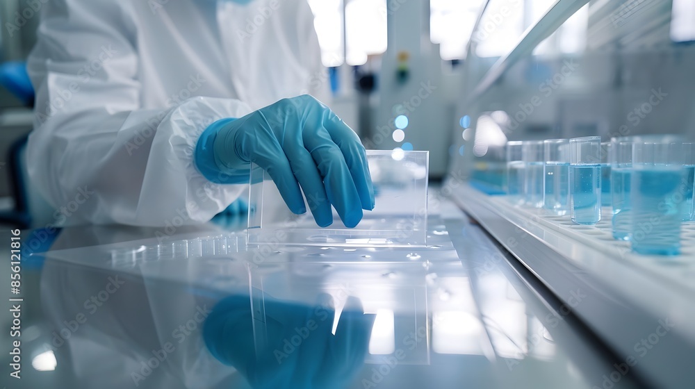 Transparent Plastic Sheets Undergoing Durability Testing in Modern Lab Environment Transparent Plastic Sheets Undergoing Durability Testing in Modern Lab Environment