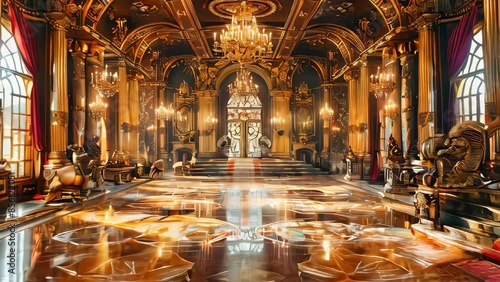A fairy tale castle interior hall