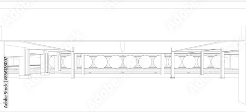 3D illustration of industrial project