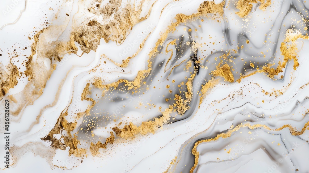 An abstract marble texture with white, gray, and gold colors creating a luxurious and elegant background perfect for various design projects. An abstract marble texture with white, gray, and gold colors creating a luxurious and elegant background perfect for various design projects.