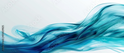 Wallpaper Mural A blue wave with white background. Abstract water ocean wave, aqua and teal texture. Water wave web banner Graphic Resource as background. Backdrop for copy space text Torontodigital.ca