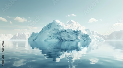 Wallpaper Mural Serene view of a massive iceberg floating in the calm Arctic waters, reflecting the tranquil beauty of the icy landscape under a clear blue sky. Torontodigital.ca