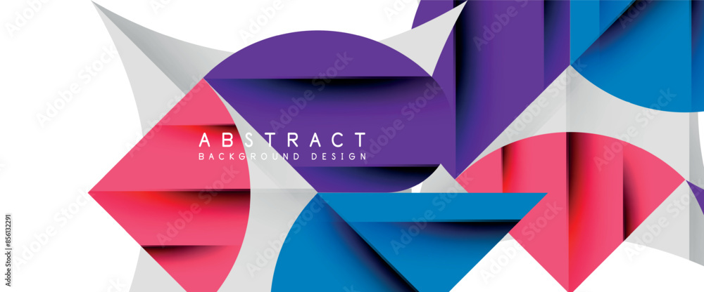 Minimal geometric elements on white. Petals, round triangles, star Minimal geometric elements on white. Petals, round triangles, star