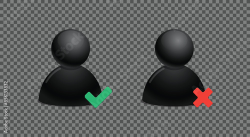 Add and remove user from platforms, apps, group chats. User interface icon design. Vector Illustration.	
