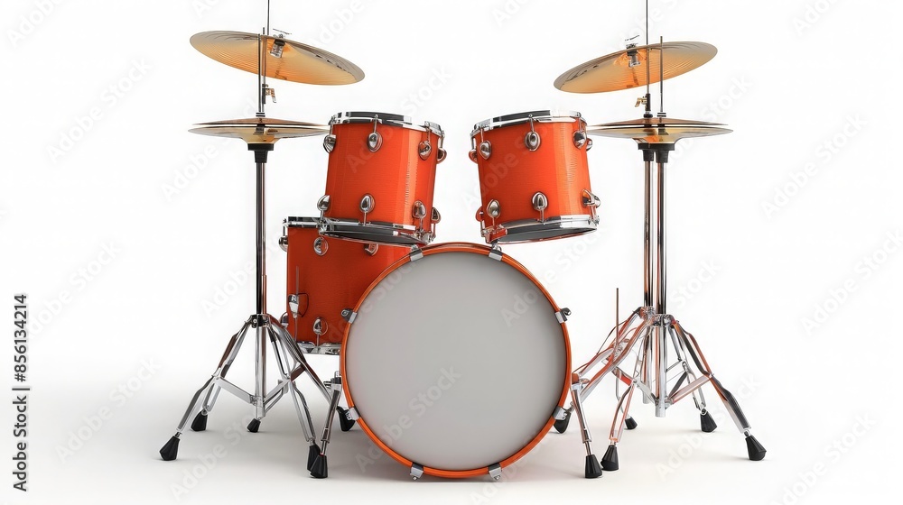 Orange Drum Set with Chrome Hardware Orange Drum Set with Chrome Hardware