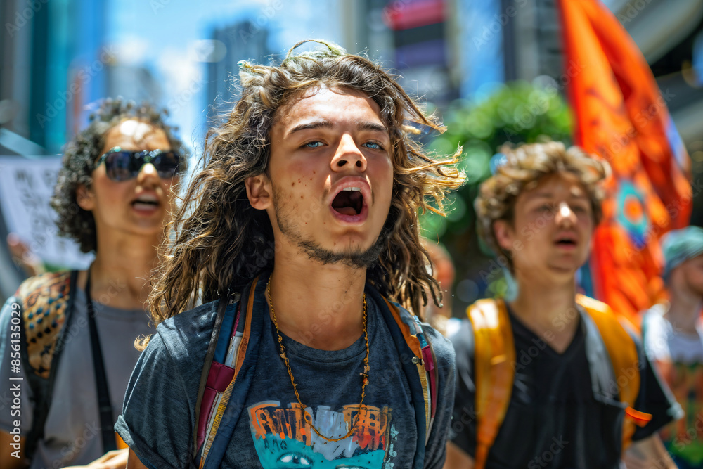 Group of Young People Attending a Protest Group of Young People Attending a Protest