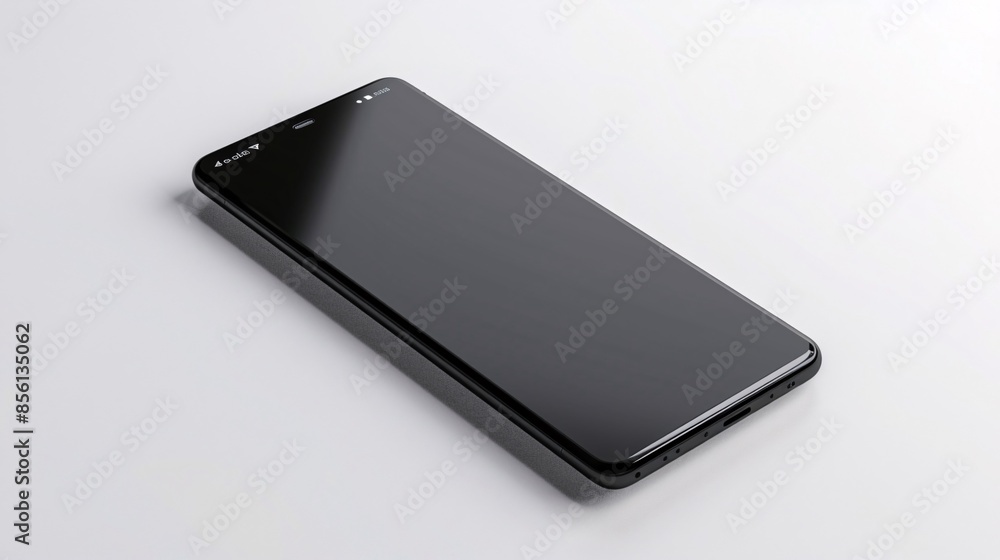A black smartphone with a blank screen isolated on a white background, serving as a mockup to showcase mobile website designs or application screenshots (clipping path included). A black smartphone with a blank screen isolated on a white background, serving as a mockup to showcase mobile website designs or application screenshots (clipping path included).