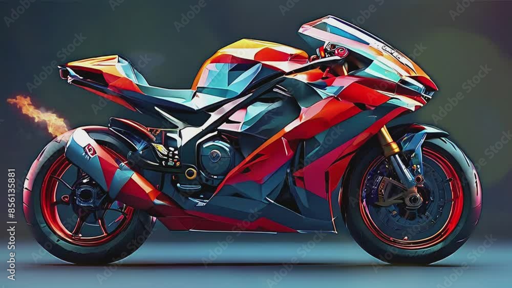 The appearance of an elegant sports motorbike, featuring a sleek design and dynamic, powerful performance The appearance of an elegant sports motorbike, featuring a sleek design and dynamic, powerful performance