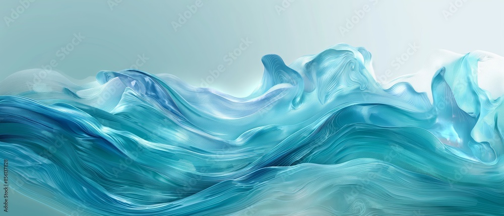 A blue wave with a white background. Abstract water ocean wave, aqua and teal texture. Water wave web banner Graphic Resource as background. Backdrop for copy space text A blue wave with a white background. Abstract water ocean wave, aqua and teal texture. Water wave web banner Graphic Resource as background. Backdrop for copy space text