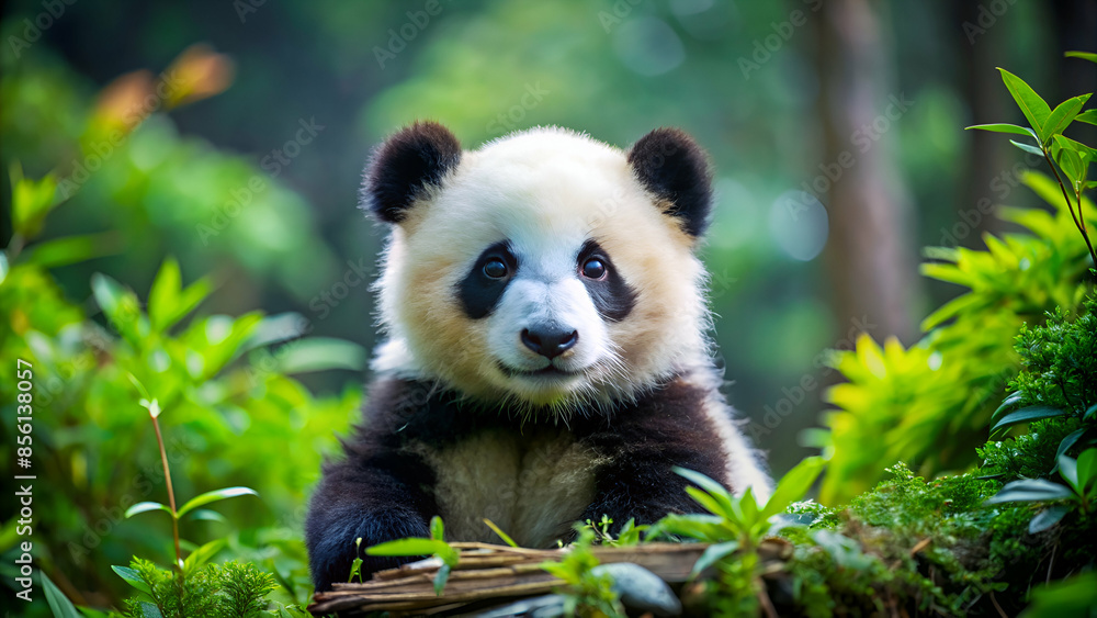 little panda bear wild animal scene little panda bear wild animal scene