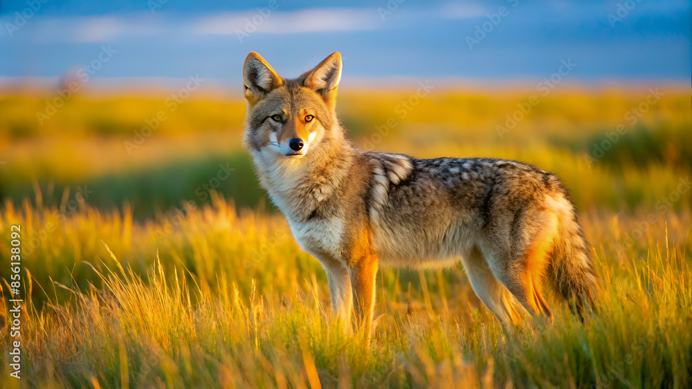 Fototapeta premium Prairie Coyote Canada wild animal