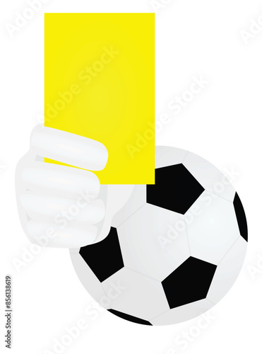 Ball with yellow card. vector