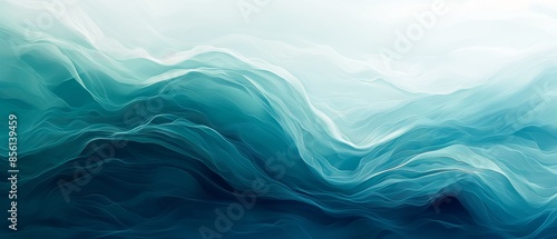 Fototapeta Naklejka Na Ścianę i Meble -  A blue wave with white streaks in the water. Abstract water ocean wave, aqua and teal texture. Water wave web banner Graphic Resource as background. Backdrop for copy space text