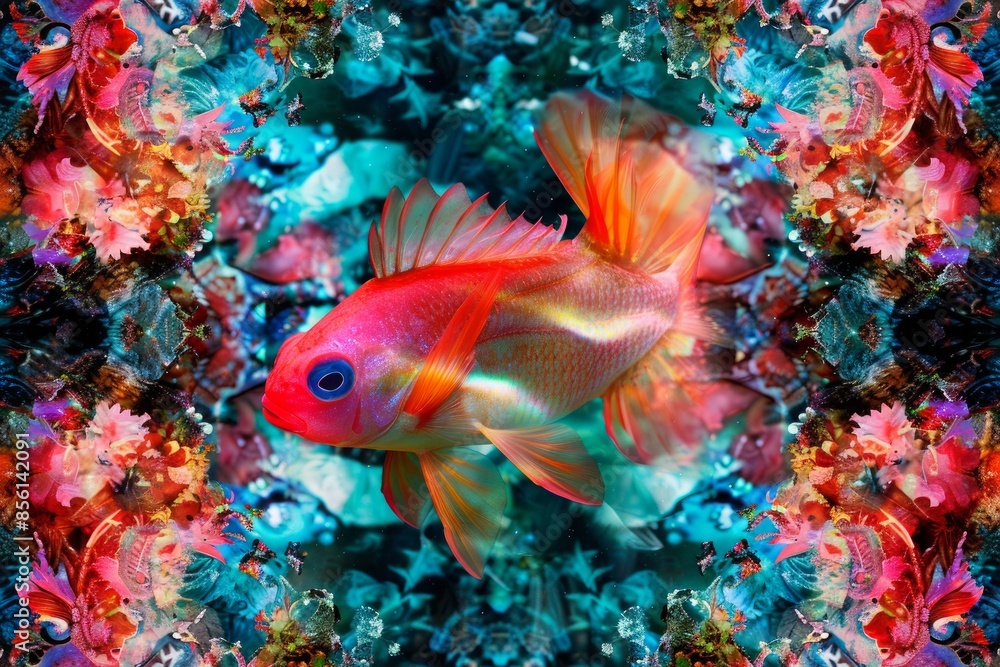 Colorful tropical fish in coastal waters Colorful tropical fish in coastal waters