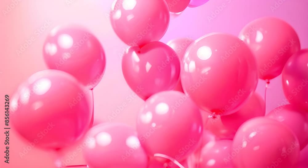 pink party balloons on a pink background pink party balloons on a pink background