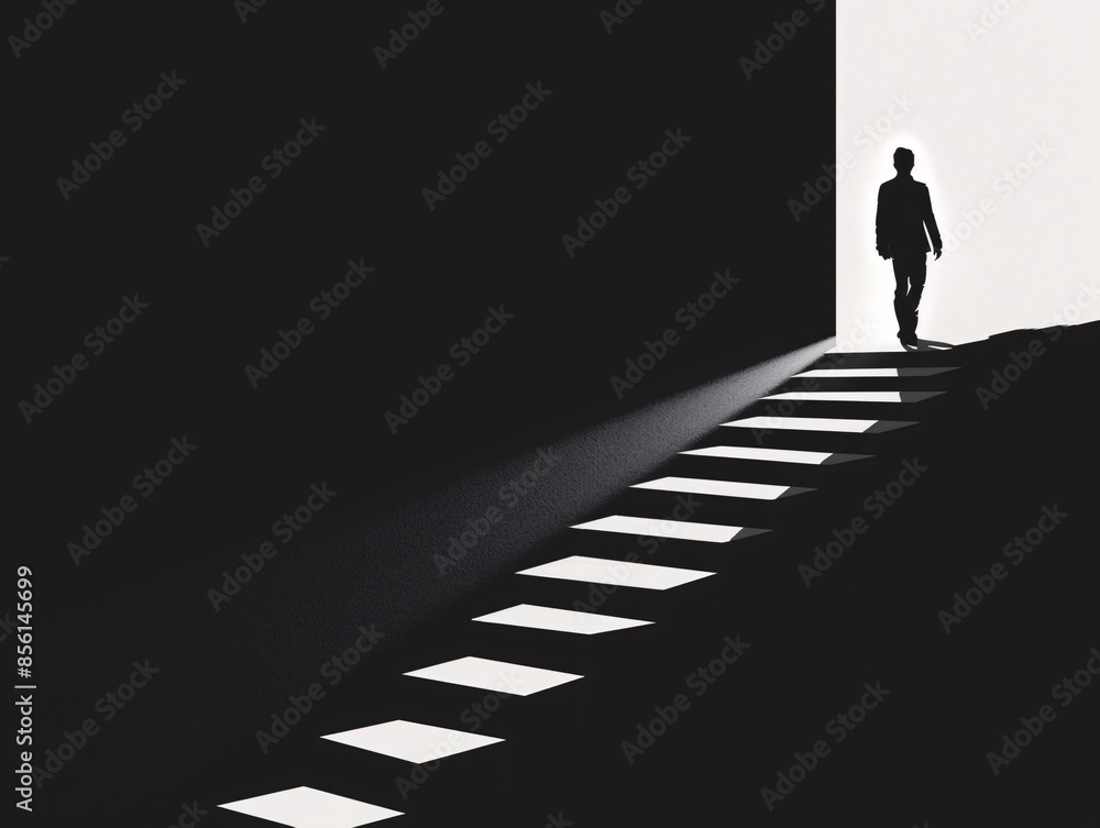 a person walking up a staircase a person walking up a staircase