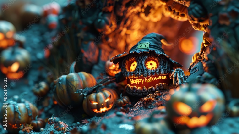 Halloween pumpkin decoration with Halloween pumpkin decoration with