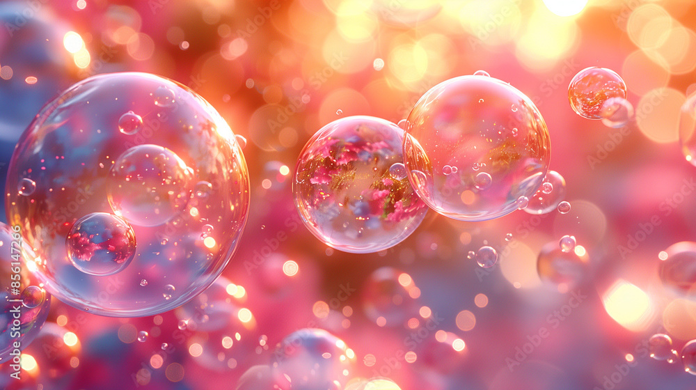 Flying vibrant soap bubbles. Flying vibrant soap bubbles.