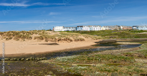 Bude Cornwall Uk . Beautiful landscape by the Atlantic Ocean on a sunny day.