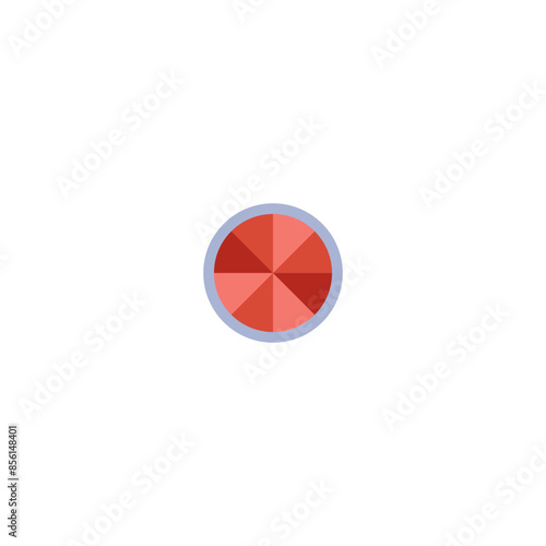 Vector illustration of round titanium earrings for mouth, nose, eyebrows on a white background.