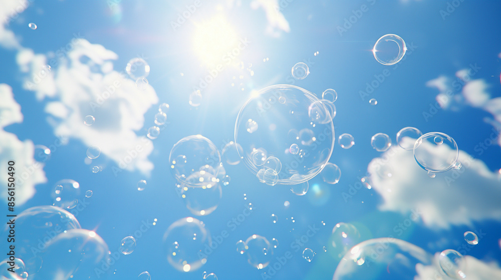 Flying vibrant soap bubbles. Flying vibrant soap bubbles.