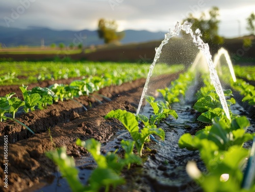 Agricultural Innovation: Precision irrigation systems and smart farming practices contributing to efficient water use in agriculture photo