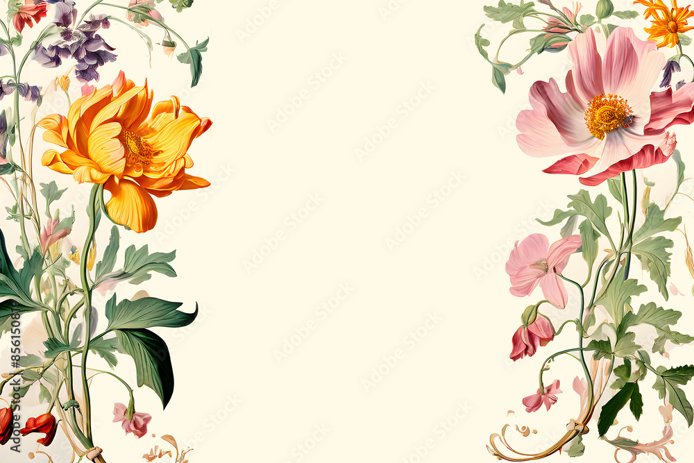 Letter decorated with flower illustration Letter decorated with flower illustration