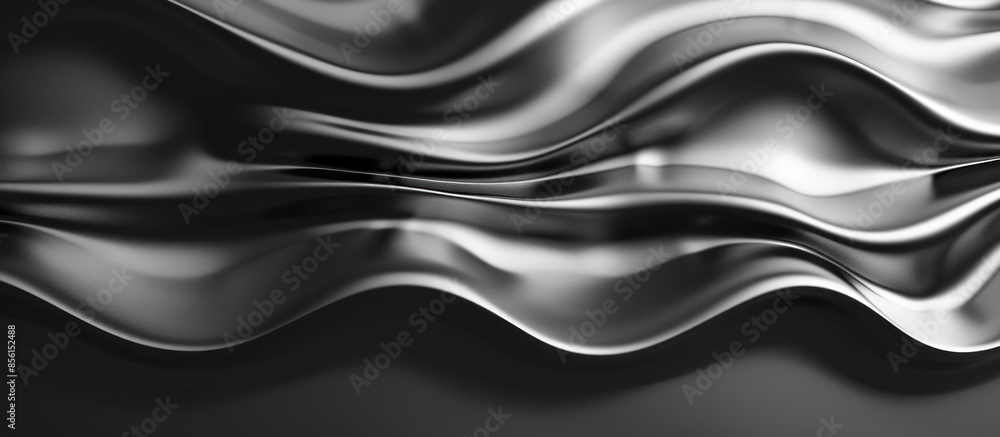 Obraz premium Abstract Black and White Wavy Surface