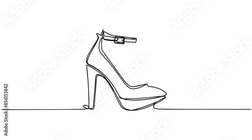 continuous line art heel shoe for woman, lineart heels design