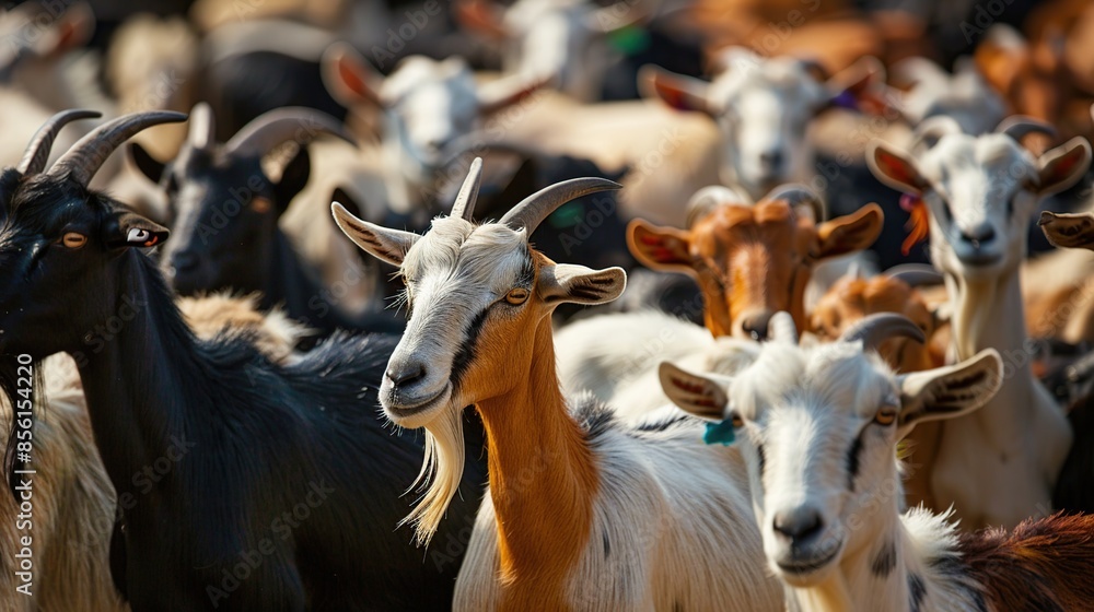 The animals were herded together so that the goats The animals were herded together so that the goats