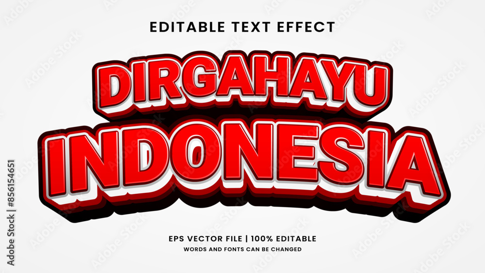 Dirgahayu Indonesia 3d editable text effect style Indonesia Independence day template Dirgahayu Indonesia 3d editable text effect style Indonesia Independence day template