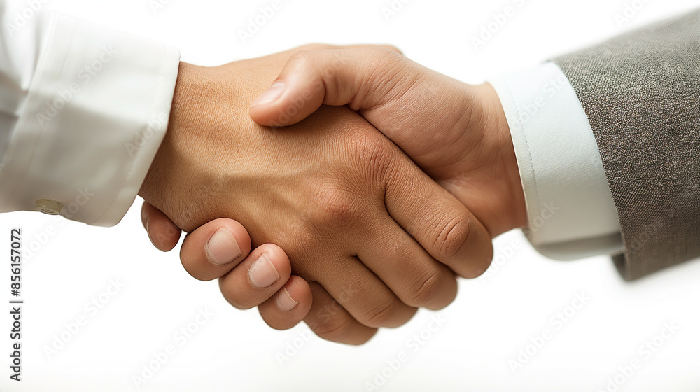 Handshake, Business, Partnership. Close- up of business handshake isolated on white background Handshake, Business, Partnership. Close- up of business handshake isolated on white background