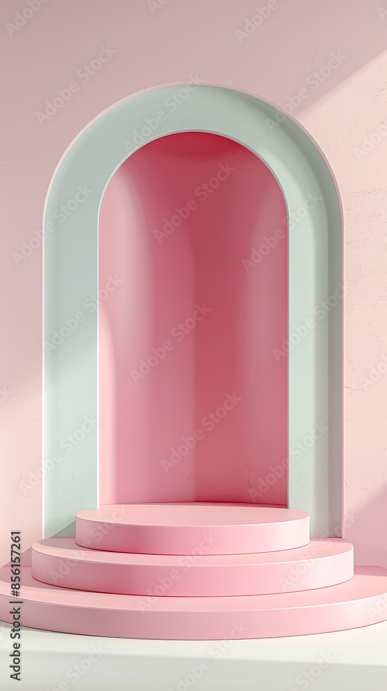 Podium platform for product on pink background Podium platform for product on pink background