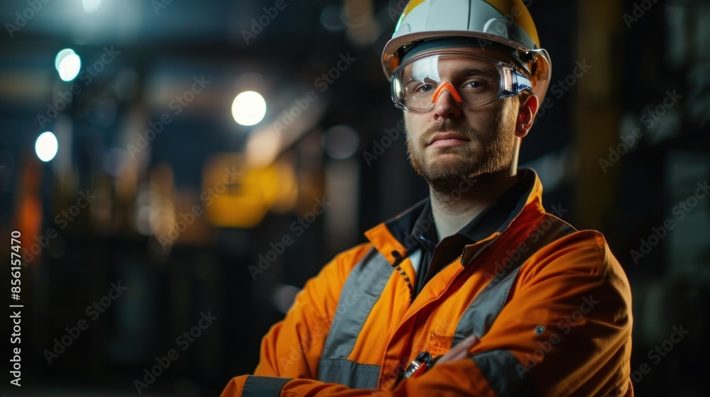 A confident engineer, captured in a professional headshot, wearing safety gear and standing against an industrial backdrop, symbolizing expertise and dedication to their craft. A confident engineer, captured in a professional headshot, wearing safety gear and standing against an industrial backdrop, symbolizing expertise and dedication to their craft.