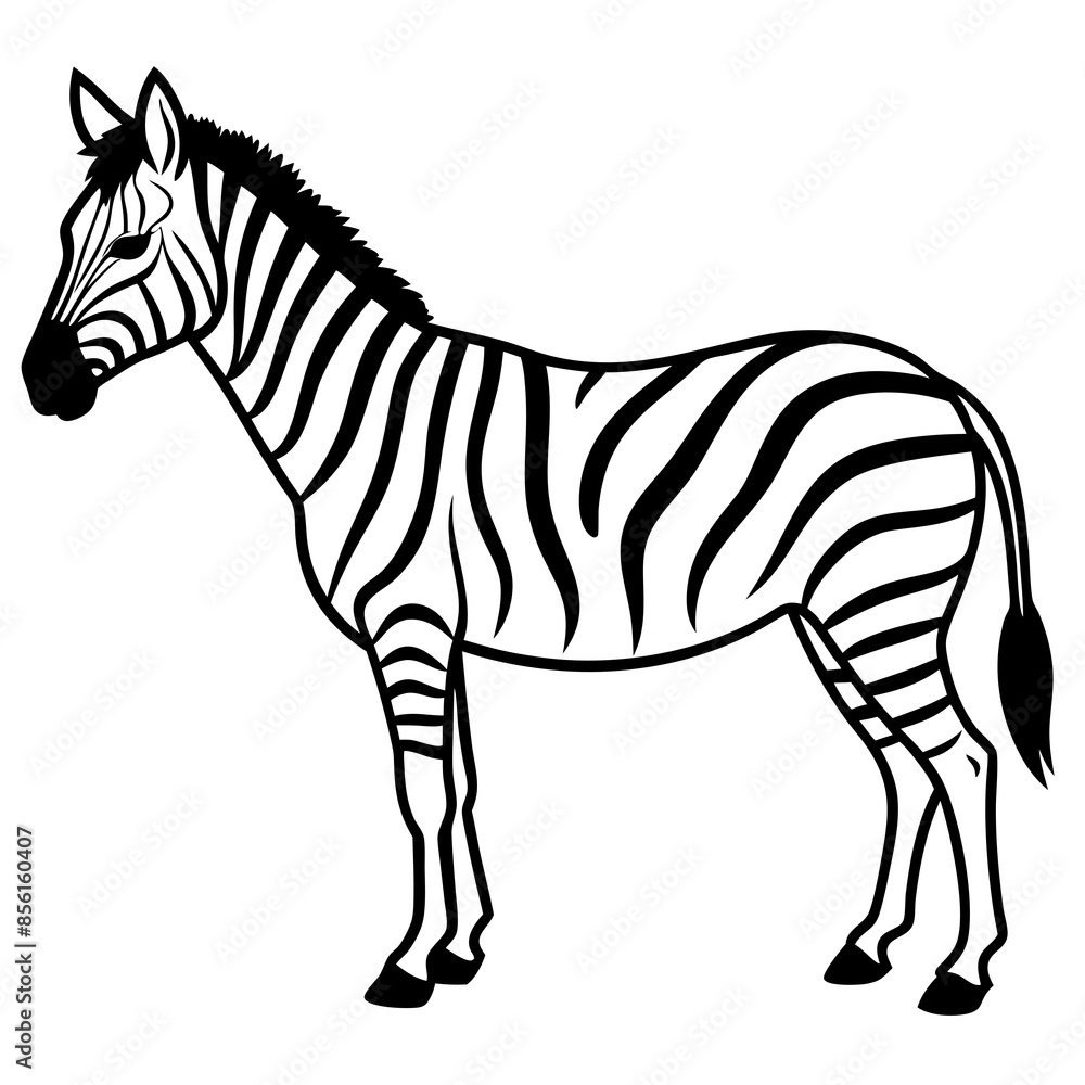 Fototapeta premium zebra isolated on white