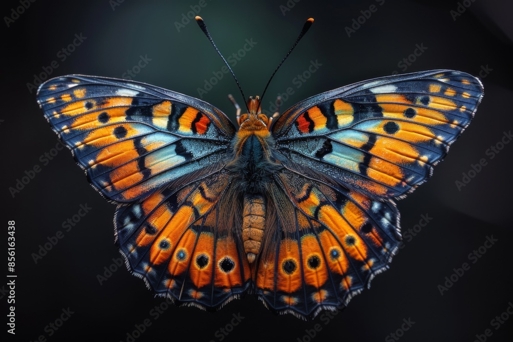 Fototapeta premium A Detailed Portrait of a Vibrant Butterfly