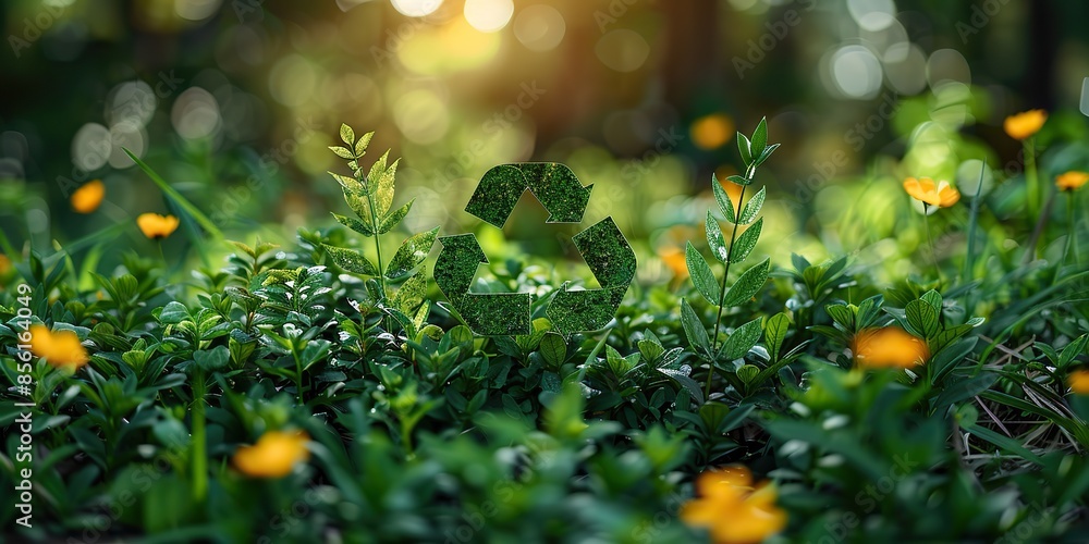 concept of circular economy icon on nature background for future business growth and design to reuse and renewable resources to sustain the environment.stock illustration concept of circular economy icon on nature background for future business growth and design to reuse and renewable resources to sustain the environment.stock illustration