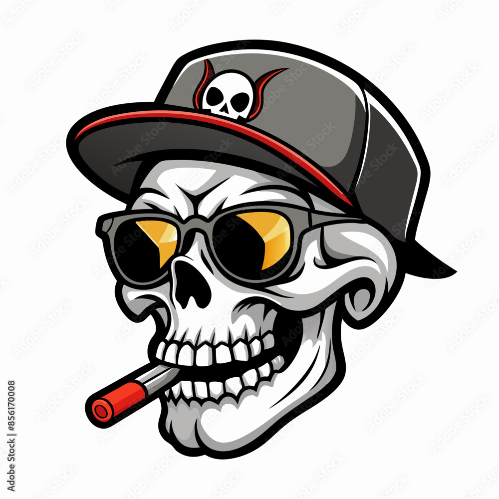 Skull logo cartoon mascot illustration vector, esports gaming tshirt ...