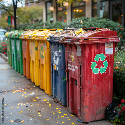  Colorful recycling bins © Andromeda