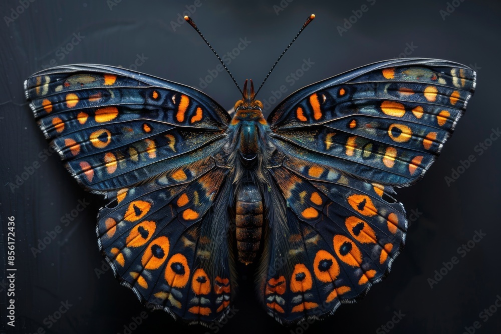 Fototapeta premium Black and Orange Butterfly Macro