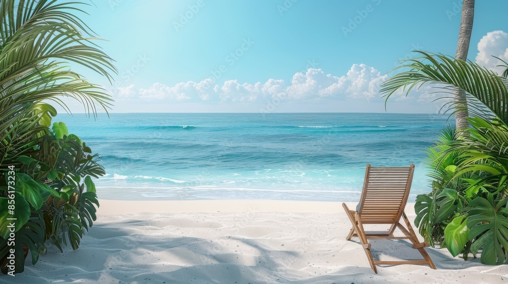 concept of relaxation on the ocean shore, white sand and palm leaves. concept of relaxation on the ocean shore, white sand and palm leaves.