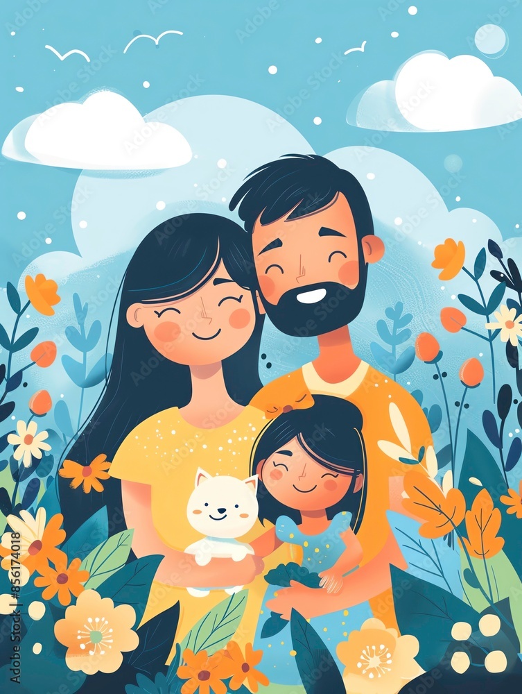 Parenting tips template with family-oriented graphics and clear areas for text Parenting tips template with family-oriented graphics and clear areas for text