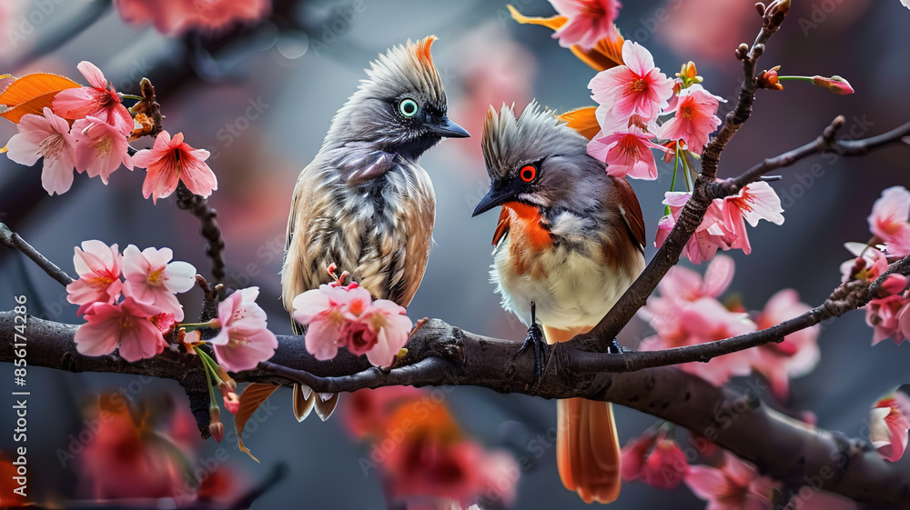 Obraz premium Animal perching on branch, AI Generative.