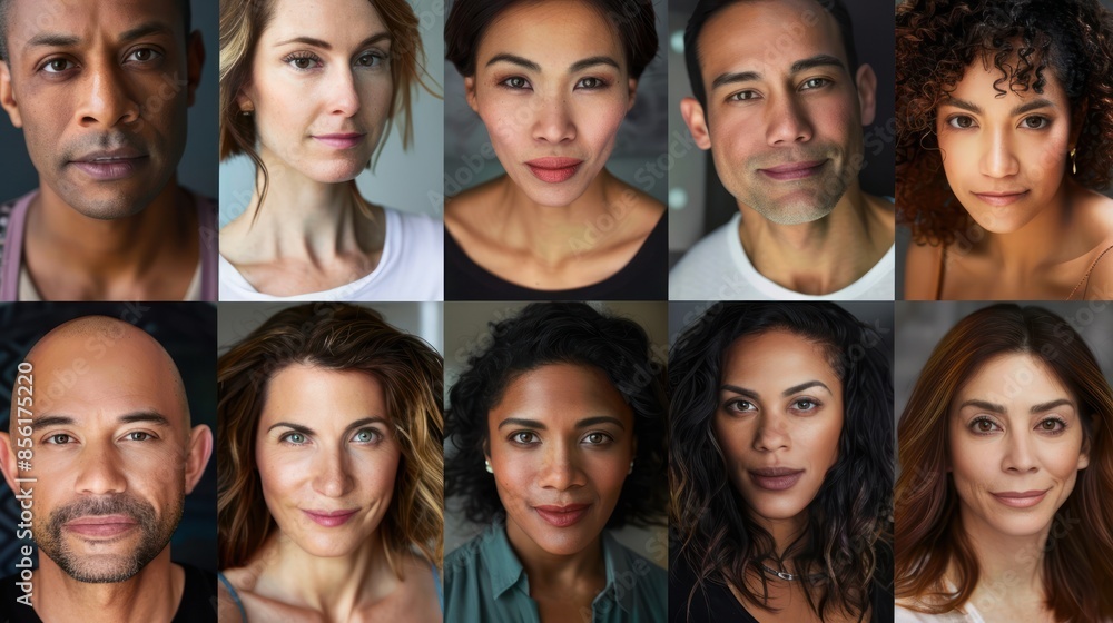 A grid of close-up headshots showcasing a variety of individuals, each exuding confidence and friendliness as they gaze directly into the camera lens. A grid of close-up headshots showcasing a variety of individuals, each exuding confidence and friendliness as they gaze directly into the camera lens.
